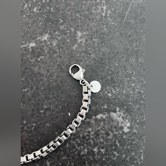Tiffany & Co 925 Silver Venetian Box Link Bracelet - Fits Up To 7” Wrist W/Pouch - Picture 5 of 11